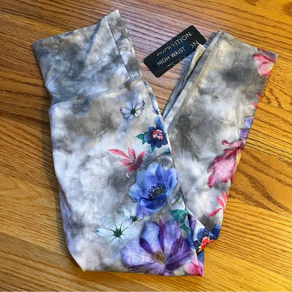 Evolution and Creation high waist orchid and bird print leggings size small - Picture 3 of 8